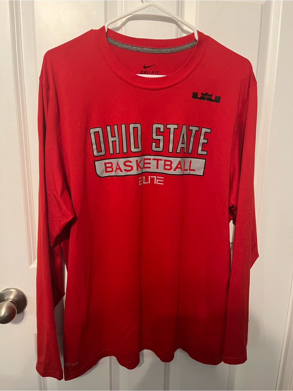 Nike Red Ohio State Basketball Long Sleeve Dri-FIT Tee